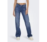 Straight-Jeans ONLY "ONLBLUSH - Straight Fit mit klassischem 5-Pocket-Design", Damen, Gr. S (36), Länge 30, blau (medium blau denim), Denim/Jeans, Obermaterial: 92% Baumwolle, 6% Elastomultiester, 2%