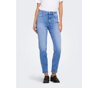 Straight-Jeans ONLY "ONLEMILY STRETCH HW ST AK DNM REA053NOOS", Damen, Gr. 33, Länge 32, special bright blau denim, Denim/Jeans, Obermaterial: 98% Baumwolle, 2% Elasthan, unifarben, straight fit knöch