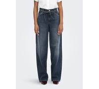 Straight-Jeans ONLY "ONLGIANNA MW STRAIGHT DNM DOT003 NOOS", Damen, Gr. 27, Länge 30, special blau grau denim, Denim/Jeans, Obermaterial: 100% Baumwolle, unifarben, lang, Jeans Straight-Jeans, Baumwol