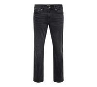Straight-Jeans ONLY & SONS "ONSWEFT REGULAR WB 0021 TAI DNM NOOS", Herren, Gr. 32, Länge 34, washed schwarz, Denim/Jeans, Obermaterial: 99% Baumwolle, 1% Elasthan, Abriebeffekte, regular fit lang, Jea
