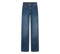 Straight-Jeans OXMO "Straight-Jeans OXHELLE STRAIGHT JEANS", Damen, Gr. 32, Länge 32, blau (dunkelblau denim), Obermaterial: 68% Baumwolle CO. 27% Polyester PES. 3% Viskose CV. 2% Elasthan EL., Jeans