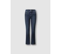 Straight-Jeans PEPE JEANS "BERYL MW", Damen, Gr. 28, Länge 32, blau (mid blau denim 7fb), Denim/Jeans, Obermaterial: 84% Baumwolle, 15% Polyester, 1% Elasthan, straight fit lang, Jeans Straight-Jeans,