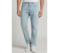 Straight-Jeans PEPE JEANS "BYRON FS POWDERED BLUE", Herren, Gr. 33, Länge 32, light blau, Denim/Jeans, Obermaterial: 99% Baumwolle, 1% Elasthan, Destroyed-Effekte, straight fit lang, Jeans Straight-Je