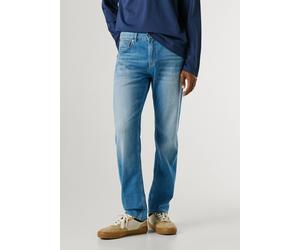 Straight-Jeans PEPE JEANS "CASH", Herren, Gr. 30, Länge 32, mid used, Denim/Jeans, Obermaterial: 98% Baumwolle, 2% Elasthan, straight fit lang, Jeans Straight-Jeans, im 5-Pocket-Stil (16154237-30) mid