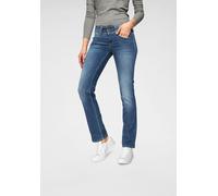 Straight-Jeans PEPE JEANS "GEN", Damen, Gr. 28, Länge 32, blau (royal schwarz), Web, Obermaterial: 83% Baumwolle, 15% Polyester, 2% Elasthan, slim fit lang, Jeans Straight-Jeans, in Baumwoll-Qualtät m