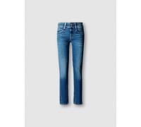 Straight-Jeans PEPE JEANS "SLIM JEANS MW GEN", Damen, Gr. 26, Länge 30, blau (blau mid), Denim/Jeans, Obermaterial: 90% Baumwolle, 8% Polyester, 2% Elasthan, slim fit lang, Jeans Straight-Jeans, mit d