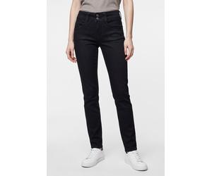 Straight-Jeans PEPE JEANS "SLIM JEANS MW GEN", Damen, Gr. 26, Länge 32, schwarz (clean deep schwarz stretch), Denim/Jeans, Obermaterial: 94% Baumwolle, 4% Elastomultiester, 2% Elasthan, unifarben, sli