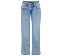 Straight-Jeans PEPE JEANS "VENUS", Damen, Gr. 27, Länge 30, blau (bleached), Denim/Jeans, Obermaterial: 99% Baumwolle, 1% Elasthan, regular fit lang, Jeans Straight-Jeans, mit schmalem Bein (40786435-