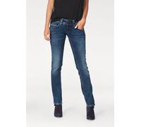 Straight-Jeans PEPE JEANS "VENUS", Damen, Gr. 28, Länge 32, blau (d24 authentic rope str medium), Denim/Jeans, Obermaterial: 84% Baumwolle, 14% Polyester, 2% Elasthan, regular fit lang, Jeans Straight