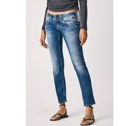 Straight-Jeans PEPE JEANS "VENUS", Damen, Gr. 28, Länge 34, blau (medium used), Denim/Jeans, Obermaterial: 84% Baumwolle, 14% Polyester, 2% Elasthan, regular fit lang, Jeans Straight-Jeans, mit schmal