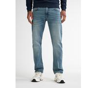 Straight-Jeans PETROL INDUSTRIES, Herren, Gr. 32, Länge 32, bright indigo, Denim/Jeans, Obermaterial: 98% Baumwolle, 2% Elasthan, straight fit lang, Jeans Straight-Jeans, mit optisch 2teiliger Gesäßta