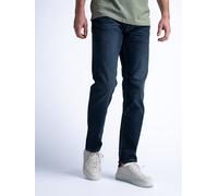 Straight-Jeans PETROL INDUSTRIES "Starling - Straight Denim", Herren, Gr. 34, Länge 32, blau (schwarz used), Denim/Jeans, Obermaterial: 99% Baumwolle, 1% Elasthan, straight fit, Jeans Straight-Jeans (