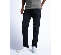 Straight-Jeans PETROL INDUSTRIES "Starling - Straight Denim", Herren, Gr. 36, Länge 32, schwarz (schwarz stone), Denim/Jeans, Obermaterial: 99% Baumwolle, 1% Elasthan, straight fit, Jeans Straight-Jea