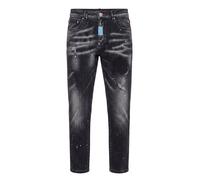 Straight-Jeans PHILIPP PLEIN "Basic", Herren, Gr. 31, EURO-Größen, schwarz-weiß (10wv, shark wave), Obermaterial: 99% Baumwolle, 1% Elasthan. Futter: 65% Polyester, 35% Baumwolle, Jeans Straight-Jeans