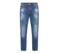 Straight-Jeans PHILIPP PLEIN "Basic", Herren, Gr. 38, EURO-Größen, blau (07oc, strong ocean), Stoff: 99% Baumwolle, 1% Elasthan. Futter: 65% Polyester, 35% Baumwolle, Jeans Straight-Jeans (53480454-38