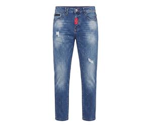 Straight-Jeans PHILIPP PLEIN "Basic", Herren, Gr. 38, EURO-Größen, blau (07oc, strong ocean), Obermaterial: 99% Baumwolle, 1% Elasthan. Futter: 65% Polyester, 35% Baumwolle, Jeans Straight-Jeans (5348