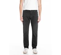 Straight-Jeans REPLAY "Aideen", Herren, Gr. 31, Länge 34, schwarz delavè, Denim/Jeans, Obermaterial: 99% Baumwolle, 1% Elasthan, unifarben, straight fit lang, Jeans Straight-Jeans, im 5-Pocket-Stil (6