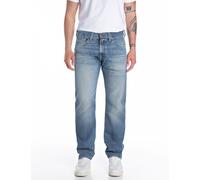 Straight-Jeans REPLAY "DERYCK", Herren, Gr. 36, Länge 34, blau (medium blau), Denim/Jeans, Obermaterial: 100% Baumwolle, casual, straight fit, Jeans (72789932-36) medium blau