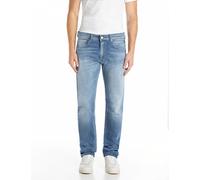 Straight-Jeans REPLAY "GROVER", Herren, Gr. 31, Länge 30, blau (medium blau), Denim/Jeans, Obermaterial: 98% Baumwolle, 2% Elasthan, casual, straight fit lang, Jeans, in vielen verschiedenen Waschunge