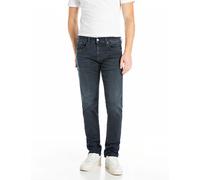 Straight-Jeans REPLAY "GROVER", Herren, Gr. 31, Länge 34, blau (dunkelblau bb94), Denim/Jeans, Obermaterial: 91% Baumwolle, 6% Elastomultiester, 3% Elasthan, straight fit lang, Jeans Straight-Jeans, i