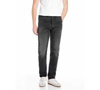 Straight-Jeans REPLAY "GROVER", Herren, Gr. 34, Länge 32, schwarz (schwarz delavè), Denim/Jeans, Obermaterial: 100% Baumwolle, straight fit lang, Jeans Straight-Jeans, in vielen verschiedenen Waschung