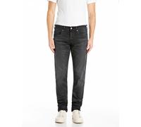 Straight-Jeans REPLAY "GROVER", Herren, Gr. 36, Länge 34, schwarz delavé, Denim/Jeans, Obermaterial: 99% Baumwolle, 1% Elasthan, straight fit lang, Jeans Straight-Jeans, in vielen verschiedenen Waschu