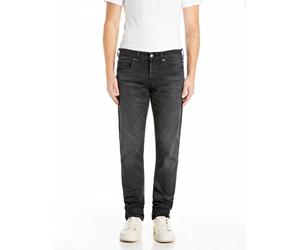 Straight-Jeans REPLAY "GROVER", Herren, Gr. 36, Länge 34, schwarz delavé, Denim/Jeans, Obermaterial: 99% Baumwolle, 1% Elasthan, straight fit lang, Jeans Straight-Jeans, in vielen verschiedenen Waschu