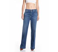 Straight-Jeans REPLAY "MELJA", Damen, Gr. 29, Länge 32, dunkelblau 117, Denim/Jeans, Obermaterial: 99% Baumwolle, 1% Elasthan, straight fit lang, Jeans Straight-Jeans, mit weitem Bein (70986521-29) du