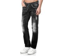 Straight-Jeans RUSTY NEAL, Herren, Gr. 30, Länge 34, schwarz, 99% Baumwolle, 1% Elasthan, mehrfarbig, casual, Jeans, im bequemen Straight Fit-Schnitt (91172813-30) schwarz