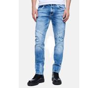 Jeans Hose "NISHO" Straight-Fit Biker Cotton-Stretch 30W/32L