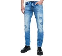 Rusty Neal Jeanshose Herren Jeans 'ODAR' Regular Fit Stretch 'Kontrastnaht' Jeans-Hose Stone-Washed Destroyed Freizeit-Hose 234, Farbe:Blue Used, Größe Jeans L32:36W / 32L
