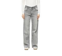 Straight-Jeans S.OLIVER "Style Suri", Damen, Gr. 36, Länge 32, grau (grau, schwarz), Denim/Jeans, Obermaterial: 99% Baumwolle, 1% Elasthan, unifarben, straight fit lang, Jeans Straight-Jeans, mit Stre