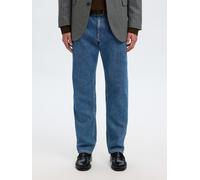 Straight-Jeans SELECTED "SLH196-STRAIGHT BEN KORI JEANS NOOS", Herren, Gr. 29, Länge 32, blau (medium blau denim detail:203), Denim/Jeans, Obermaterial: 99% Baumwolle, 1% Elasthan, unifarben, straight