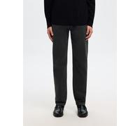 Straight-Jeans SELECTED HOMME "SLH196-STRAIGHT BEN KORI JEANS NOOS", Herren, Gr. 34, Länge 34, schwarz denim detail:201, Denim/Jeans, Obermaterial: 99% Baumwolle, 1% Elasthan, unifarben, modisch, stra