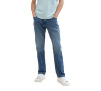 Straight-Jeans TOM TAILOR "MARVIN", Herren, Gr. 31, Länge 32, blau (clean mid stone blau denim), Denim/Jeans, Obermaterial: 98% Baumwolle, 2% Elasthan, unifarben, straight fit knöchellang, Jeans Strai