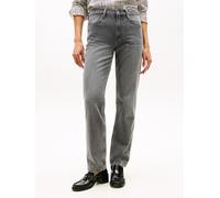 Straight-Jeans TOMMY HILFIGER "DNM CLASSIC STRAIGHT RW", Damen, Gr. 26, Länge 30, grau, Denim/Jeans, Obermaterial: 100% Baumwolle, Abriebeffekte, straight fit knöchellang, Jeans Straight-Jeans (608978