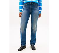 Straight-Jeans TOMMY HILFIGER "DNM CLASSIC STRAIGHT RW", Damen, Gr. 28, Länge 32, glow, Denim/Jeans, Obermaterial: 100% Baumwolle, Abriebeffekte, straight fit knöchellang, Jeans Straight-Jeans (425272