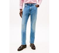 Straight-Jeans TOMMY HILFIGER, Herren, Gr. 36, Länge 34, blau (bennet blau), Denim/Jeans, Obermaterial: 99% Baumwolle, 1% Elasthan, casual, straight fit knöchellang, Jeans, in blauer Waschung (5049650