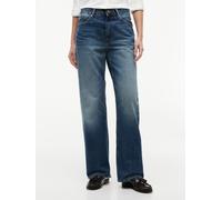 Straight-Jeans TOMMY HILFIGER "LOOSE STRAIGHT CAM RW", Damen, Gr. 28, Länge 32, blau (cam mid), Denim/Jeans, Obermaterial: 100% Baumwolle, unifarben, straight fit lang, Jeans Straight-Jeans, Baumwolle