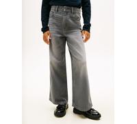 Straight-Jeans TOMMY HILFIGER "MABEL WIDE LEG GREY JEANS", Mädchen, Gr. 14 (164), N-Gr, grau (mid grau), Denim/Jeans, Obermaterial: 100% Baumwolle, unifarben, regular fit lang, Jeans Straight-Jeans, R