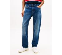 Straight-Jeans TOMMY JEANS "RYAN SLIM STRAIGHT", Herren, Gr. 36, Länge 30, denim schwarz, Denim/Jeans, Obermaterial: 99% Baumwolle, 1% Elasthan, unifarben, regular fit lang, Jeans Straight-Jeans, Slim