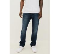 Straight-Jeans TRUE RELIGION "RICKY SN FLAP", Herren, Gr. 32, Länge 34, damon schwarz wash, Denim/Jeans, Obermaterial: 98% Baumwolle, 2% Elasthan, leichte Abriebeffekte, straight fit lang, Jeans Strai