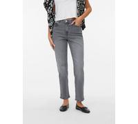 Straight-Jeans VERO MODA "VMAMARA MR SLIM STRAIGHT ANK VI2112 NOOS", Herren, Gr. 27, Länge 30, blau (medium grau denim), Denim/Jeans, Obermaterial: 98% Baumwolle, 2% Elasthan, unifarben, Jeans Straigh