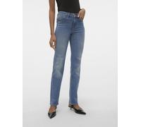 Vero Moda Straight Fit Jeans aus Baumwoll-Mix Modell 'FLASH' in Jeansblau, Größe S/32