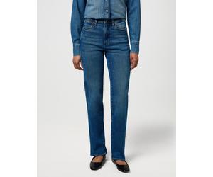 Straight-Jeans WRANGLER, Damen, Gr. 28, Länge 32, cowboy_crest, Denim/Jeans, Obermaterial: 99% Baumwolle, 1% Elasthan, unifarben, straight fit lang, Jeans Straight-Jeans, im Five-Pocket Style (5885831