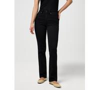 Straight-Jeans WRANGLER, Damen, Gr. 31, Länge 34, schwarz (nebula_schwarz), Denim/Jeans, Obermaterial: 75% Baumwolle, 23% Polyester, 2% Elasthan, unifarben, straight fit lang, Jeans Straight-Jeans, im