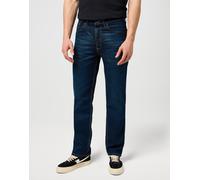 Straight-Jeans WRANGLER, Herren, Gr. 34, Länge 32, schwarzened_indigo, Denim/Jeans, Obermaterial: 99% Baumwolle, 1% Elasthan, straight fit lang, Jeans Straight-Jeans, aus elastischer Baumwollmischung