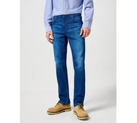 Straight-Jeans WRANGLER "GREENSBORO FREE TO STRETCH", Herren, Gr. 38, Länge 34, blau (blau jam), Denim/Jeans, Obermaterial: 94% Baumwolle, 5% Elastomultiester, 1% Elasthan, straight fit lang, Jeans St