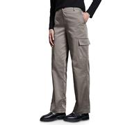 Cargohose STREET ONE, Damen, Gr. 44, Länge 30, braun (ashen maple beige), Satin, Obermaterial: 60% Polyester, 38% Baumwolle, 2% Elasthan, unifarben, modisch, normal lang, Hosen, in schimmernder Optik