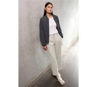 Stoffhose STREET ONE STUDIO, Damen, Gr. 46, Länge 28, beige (morn beige), Stoff, 100% Polyester, unifarben, comfort fit knöchelfrei, Hosen, High Waist (85788034-46) morn beige